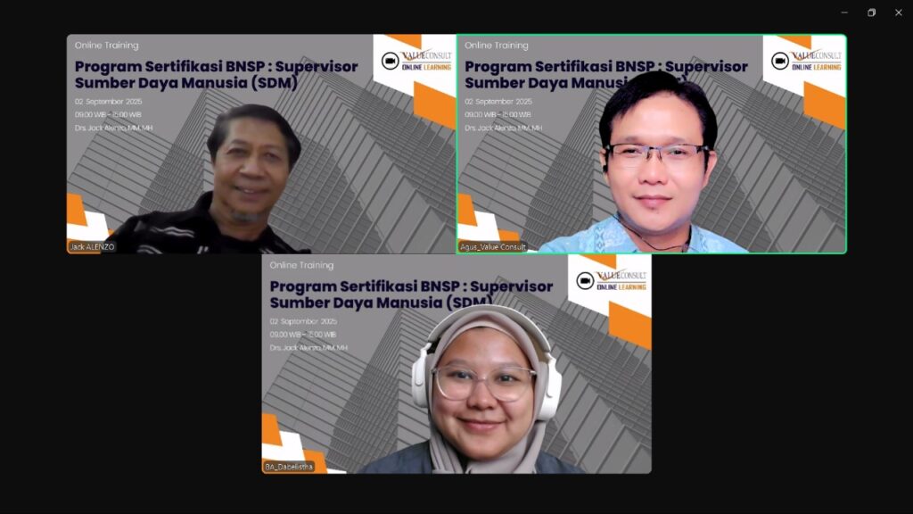 Program Sertifikasi BNSP : Supervisor Sumber Daya Manusia (SDM) 2 September 2025