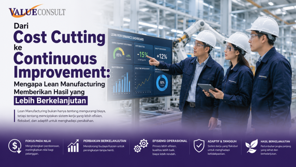Dari Cost Cutting ke Continuous Improvement Mengapa Lean Manufacturing Memberikan Hasil yang Lebih Berkelanjutan