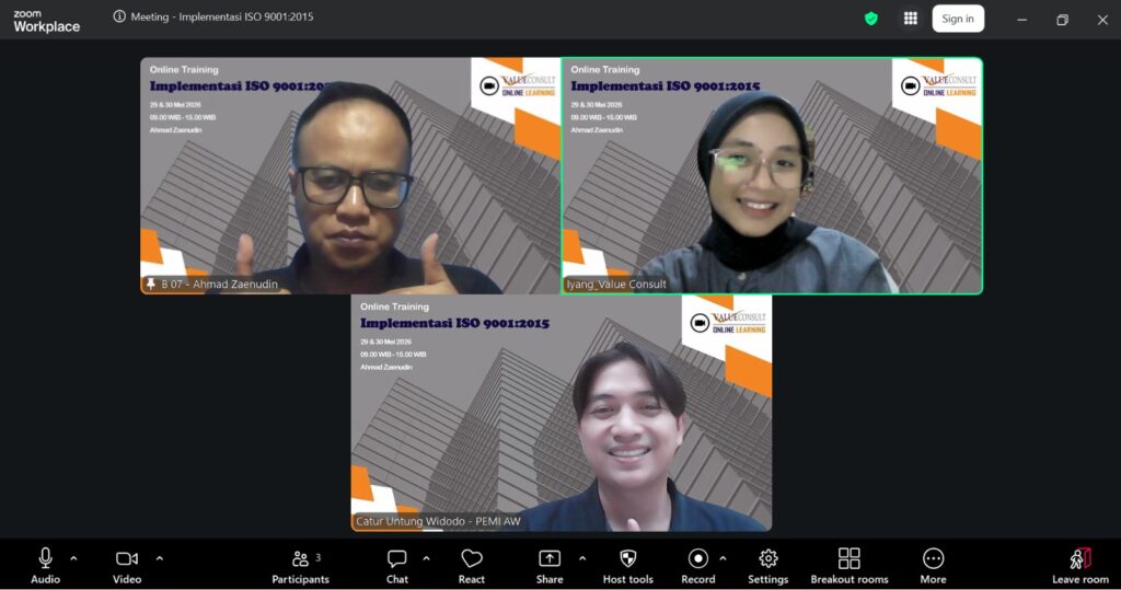 Implementasi ISO 9001:2015 29 - 30 Mei 2026