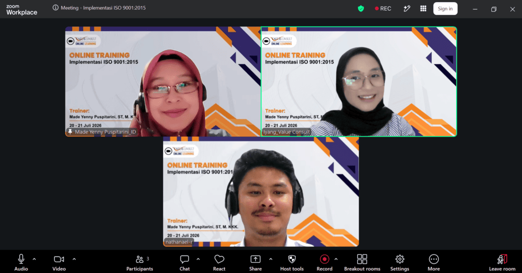Implementasi ISO 9001:2015 20 - 21 Juli 2026